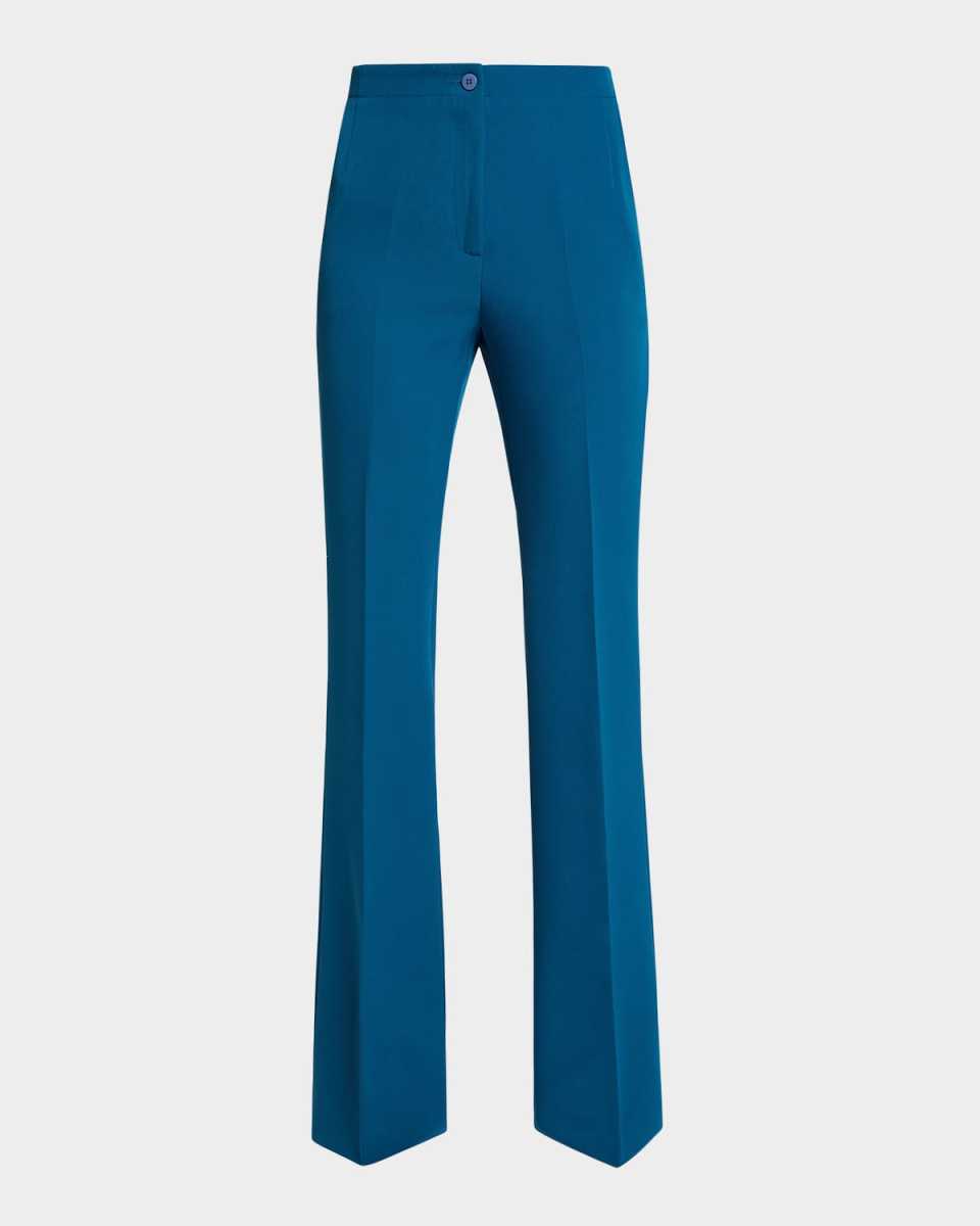 Flare-Leg Techno Crepe Pants